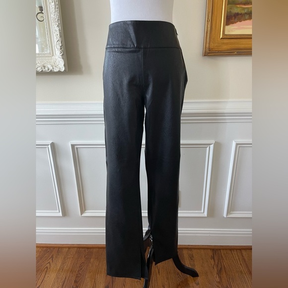 New Anthropologie Paige Sakai Faux Leather Leggings Black Size 6 - Picture 7 of 8